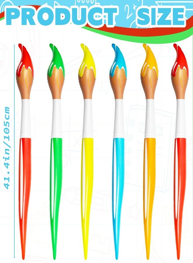 Denylo pro 6 Pcs Inflatable Paint Brushes for Back to School Party Decorations Giant Blow up Paintbrushes Large Art Paint Brushes Balloon for School Classroom Events and Birthday Party Decorations - Image 2